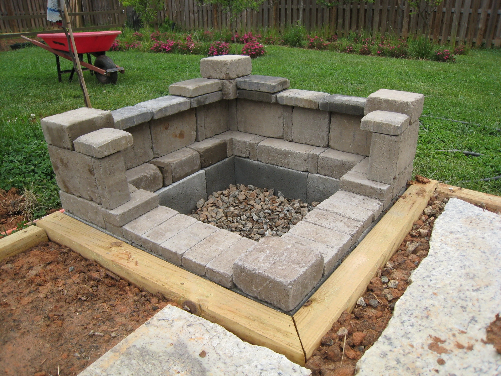 Simple Cinder Block Fire Pit
 Outdoor Simple Design Cinder Block Fire Pit For