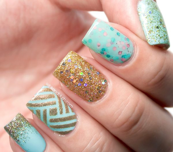 Simple Glitter Nails
 100 Amazing and Easy Nail Designs