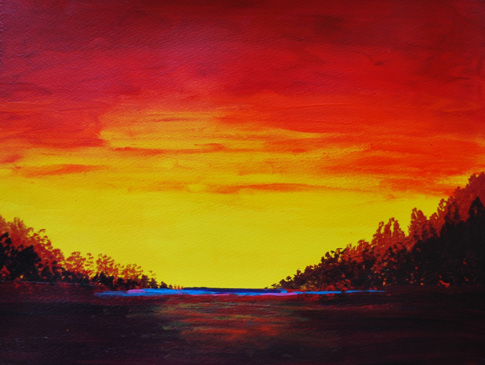Simple Landscape Painting
 Shirleen Bland s Art Studio Tutorial for Beautiful Sunset