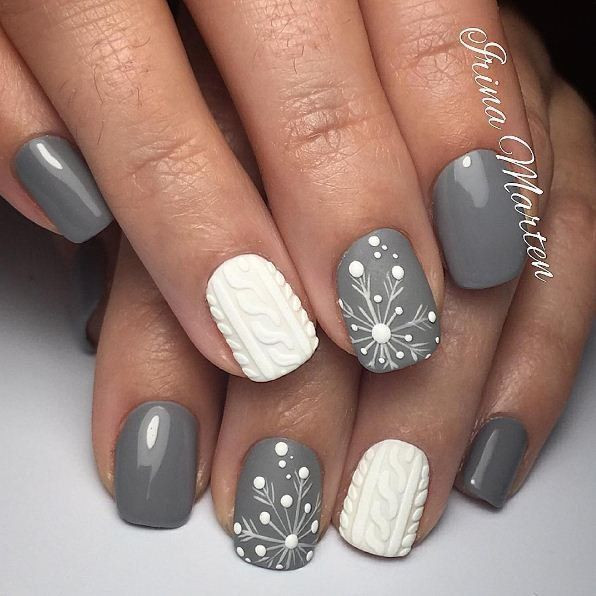 Simple Nail Designs Pinterest
 Grey and white nail art designs Маникюр