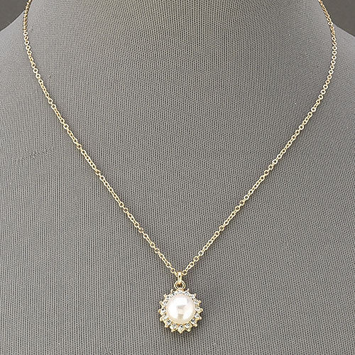 Simple Pendant Necklace
 Gold Simple Elegant Thin Chain Necklace With Pearl