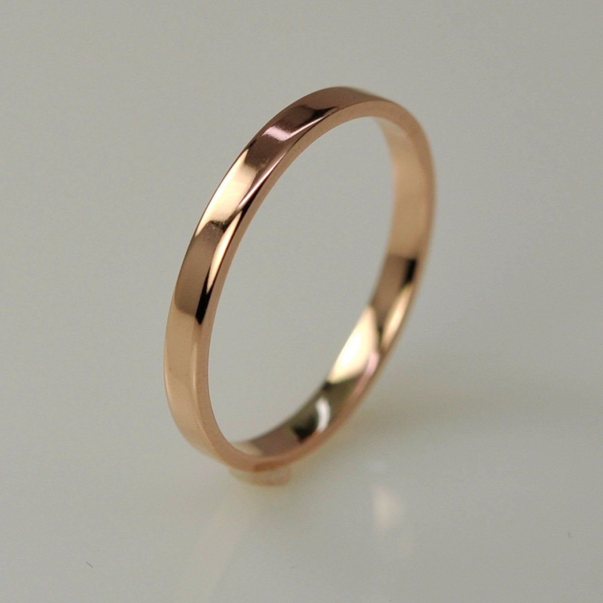 Simple Wedding Bands
 Rose Gold Wedding Band Simple Stacking Ring 14K by