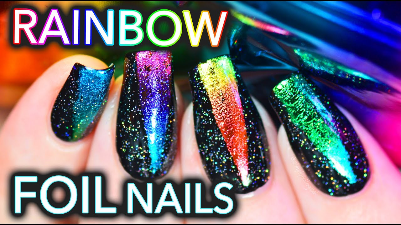 Simply Nailogical Nail Art
 EASY Rainbow foil nail art with HOLO