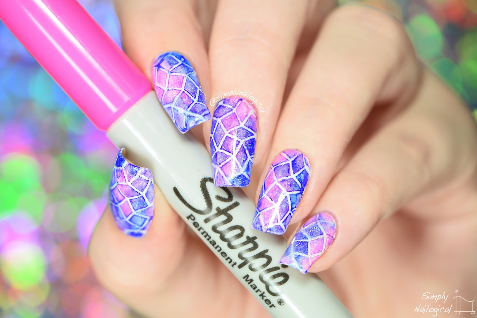 Simply Nailogical Nail Art
 Simply Nailogical Sharpie watercolour nail art with vinyl