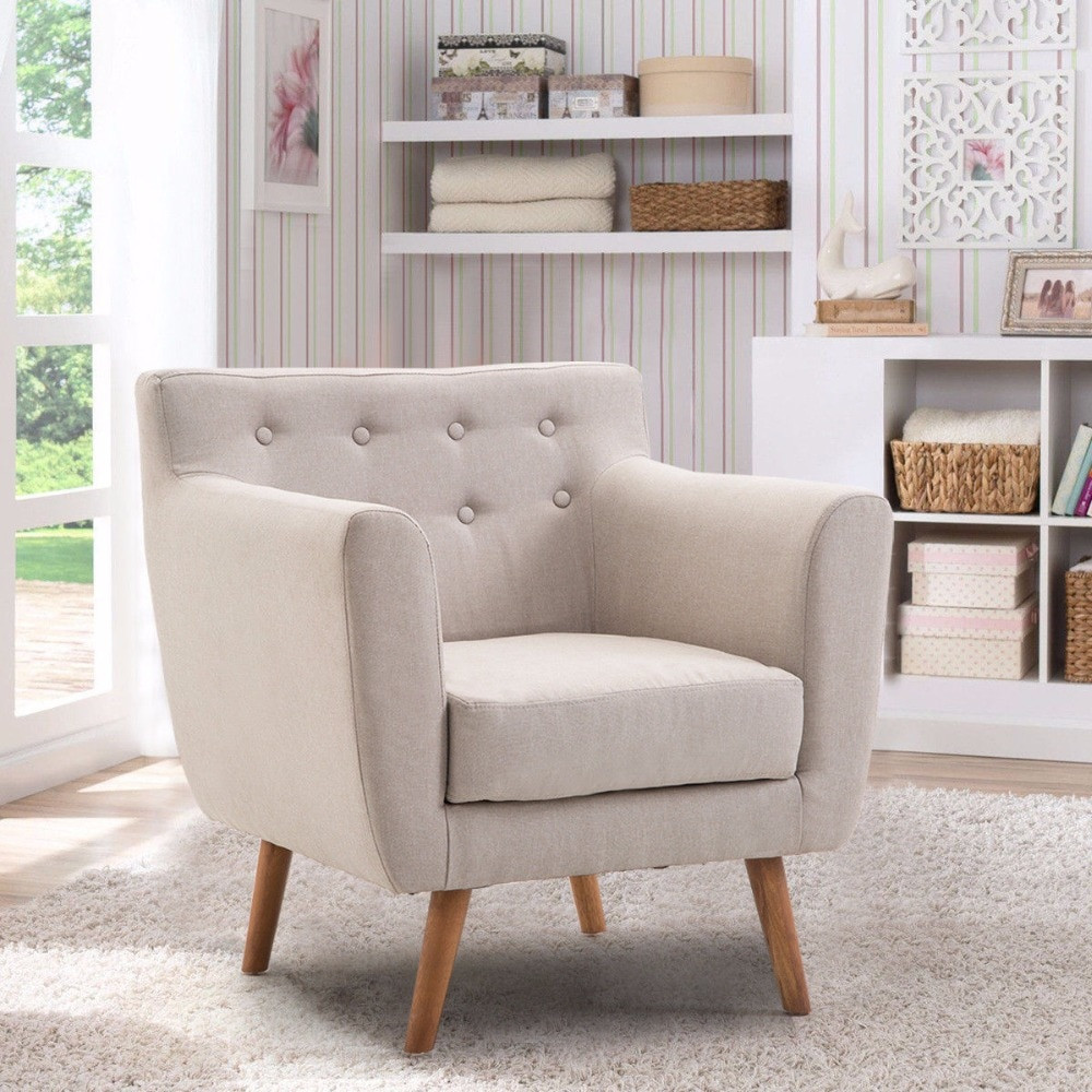 Single Chairs For Living Room
 Giantex Living Room Arm Chair Tufted Back Fabric