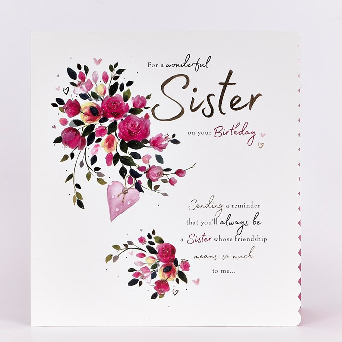 Sister Birthday Card
 Platinum Collection Birthday Card Sister Happy Birthday