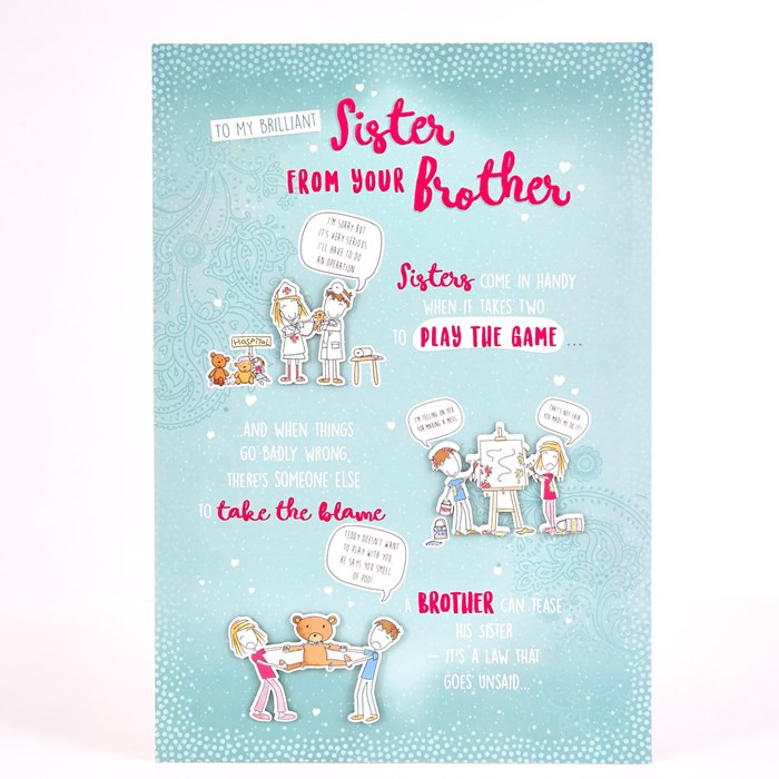 Sister Birthday Card
 Birthday Card Sister From Brother £1 49