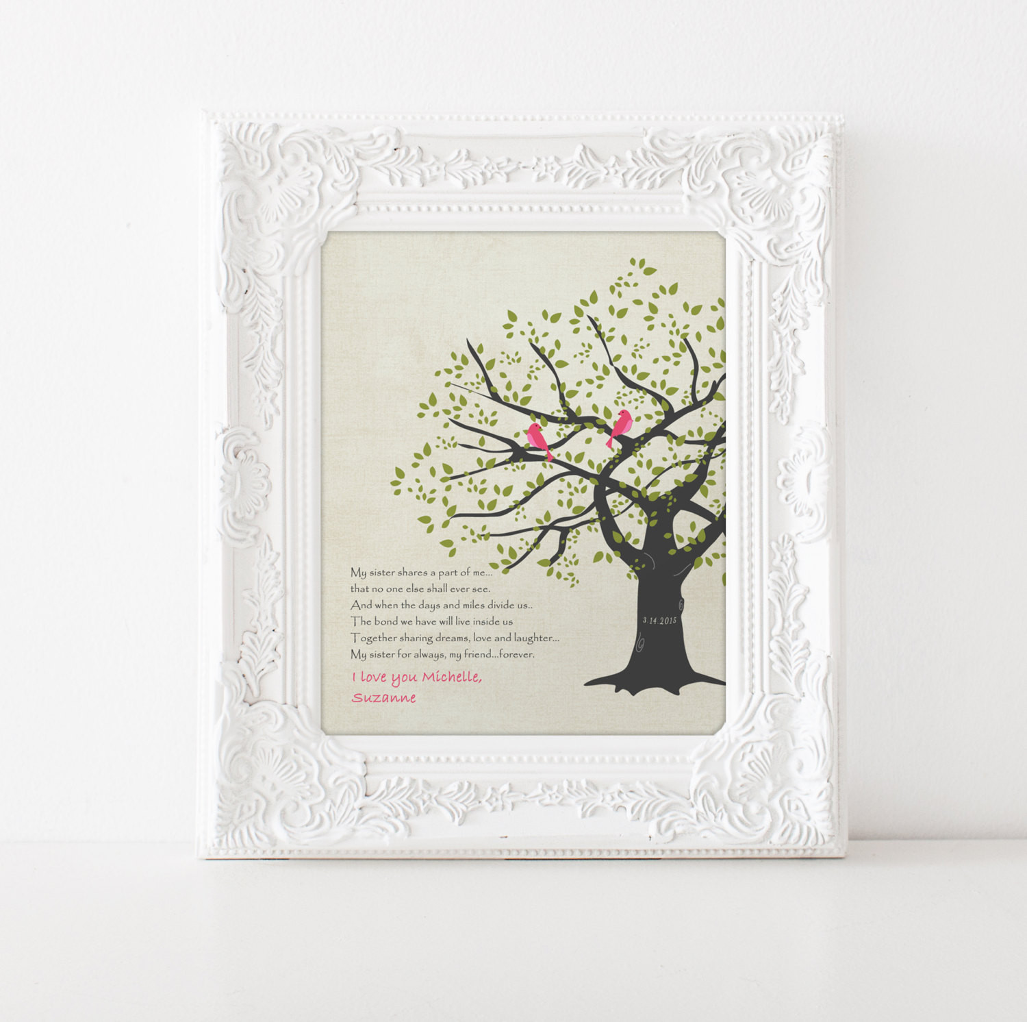 Sister Birthday Gift
 Personalized Sisters Birthday Gift Wedding Gift for sister