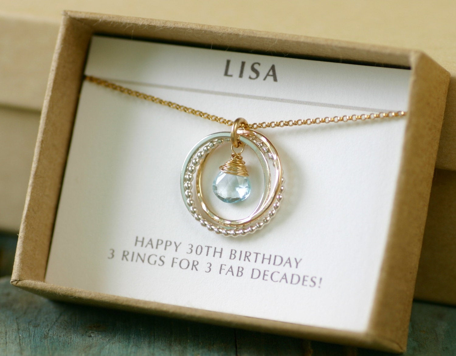 Sister Birthday Gifts
 30th birthday t for sister blue topaz necklace for new