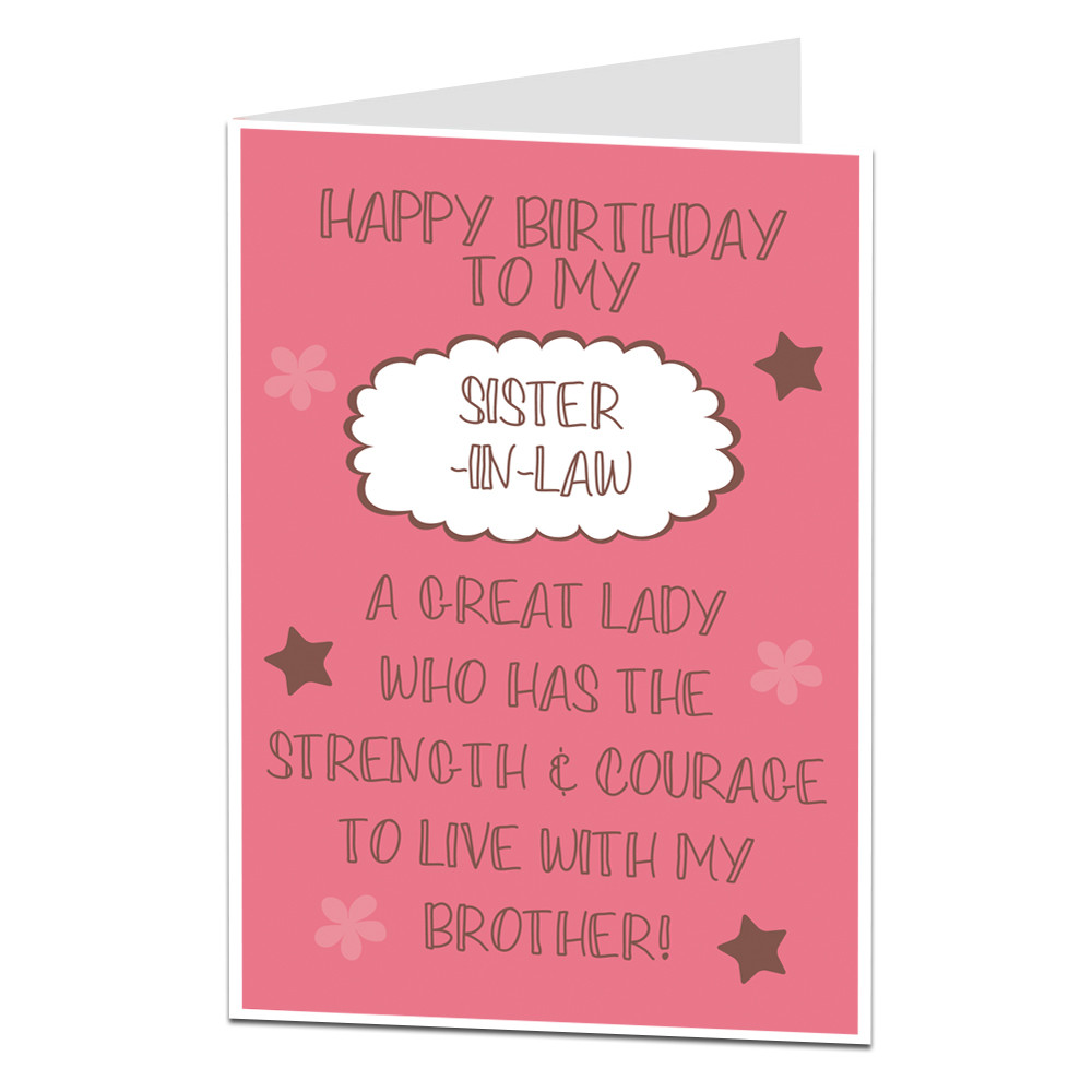 Sister In Law Birthday Card
 Sister In Law Birthday Cards