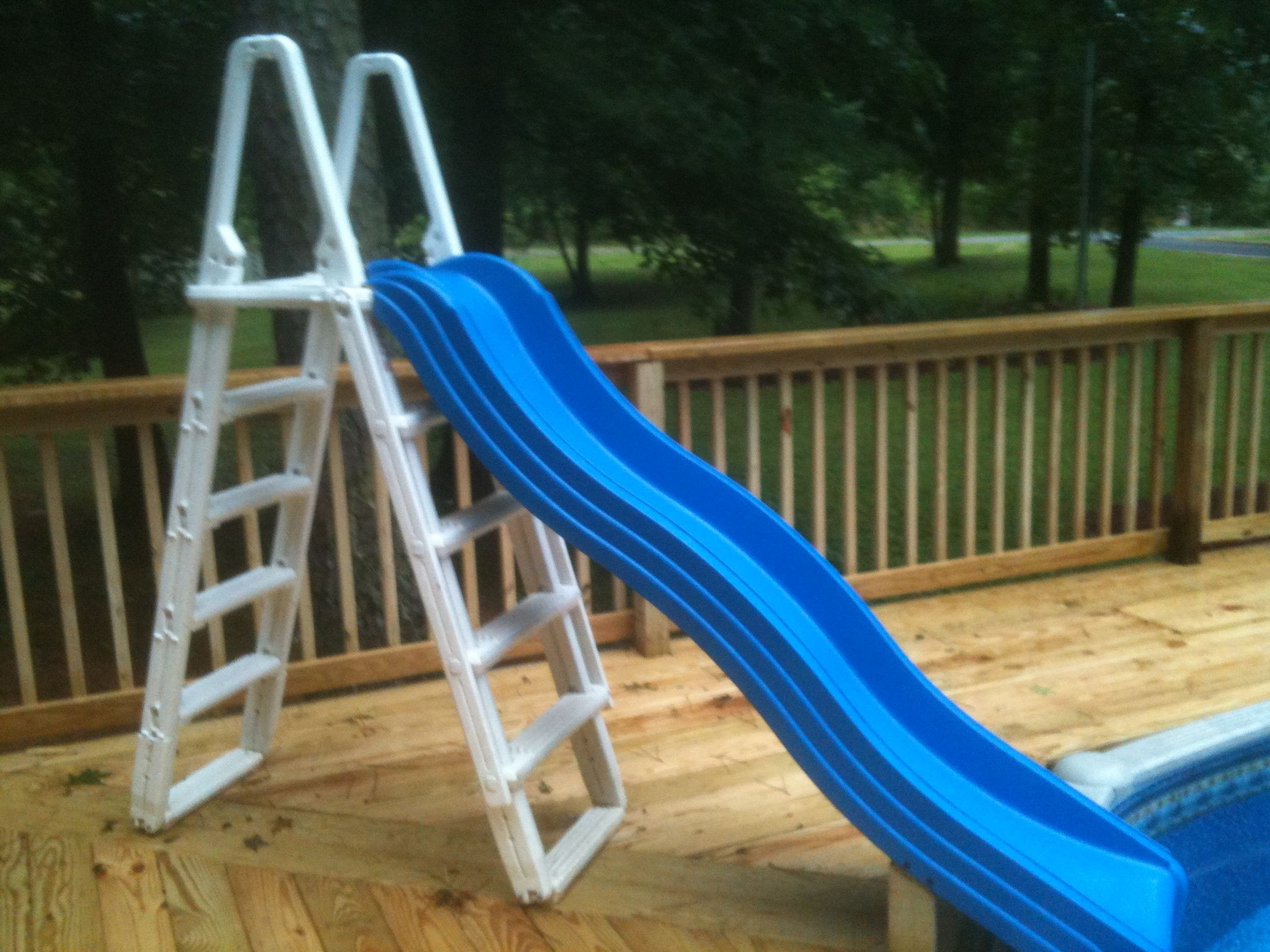 Slide For Above Ground Pool
 I did this over the weekend My wife found the slide at a