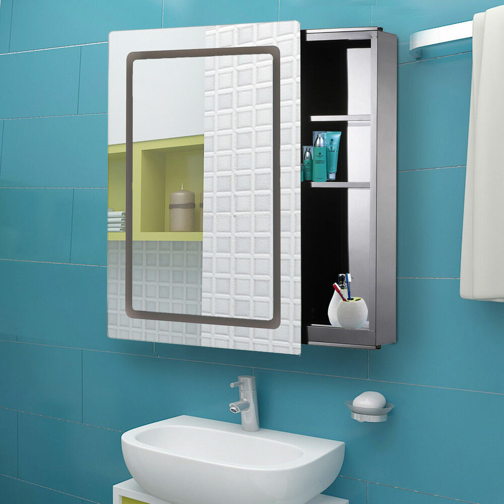 Sliding Bathroom Mirror
 Morden LED Light Mirrored Medicine Cabinet Bathroom