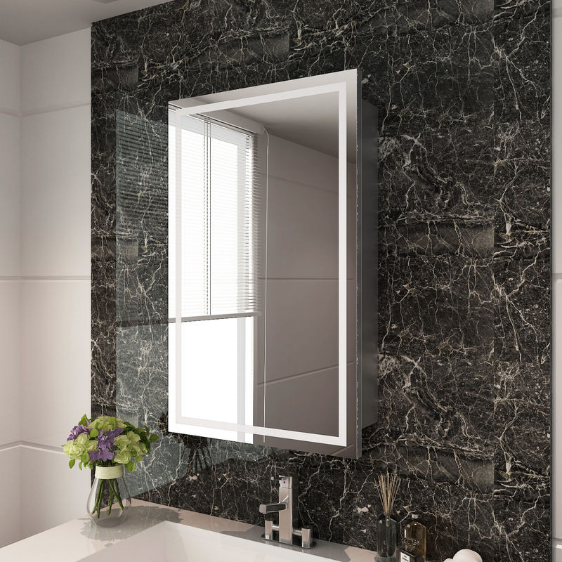 Sliding Bathroom Mirror
 ELEGANT 430 x 690mm Illuminated LED Bathroom Sliding