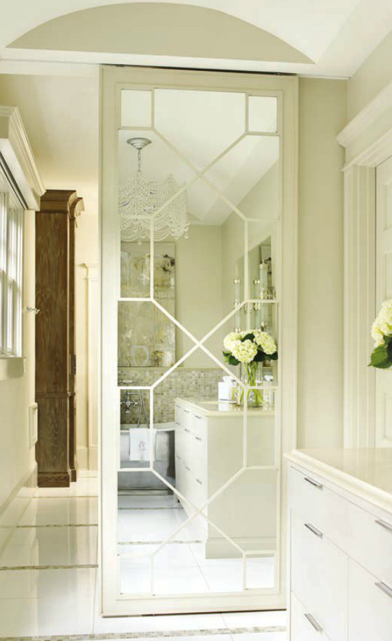 Sliding Bathroom Mirror
 mirrored fret door to closet courtney giles interior