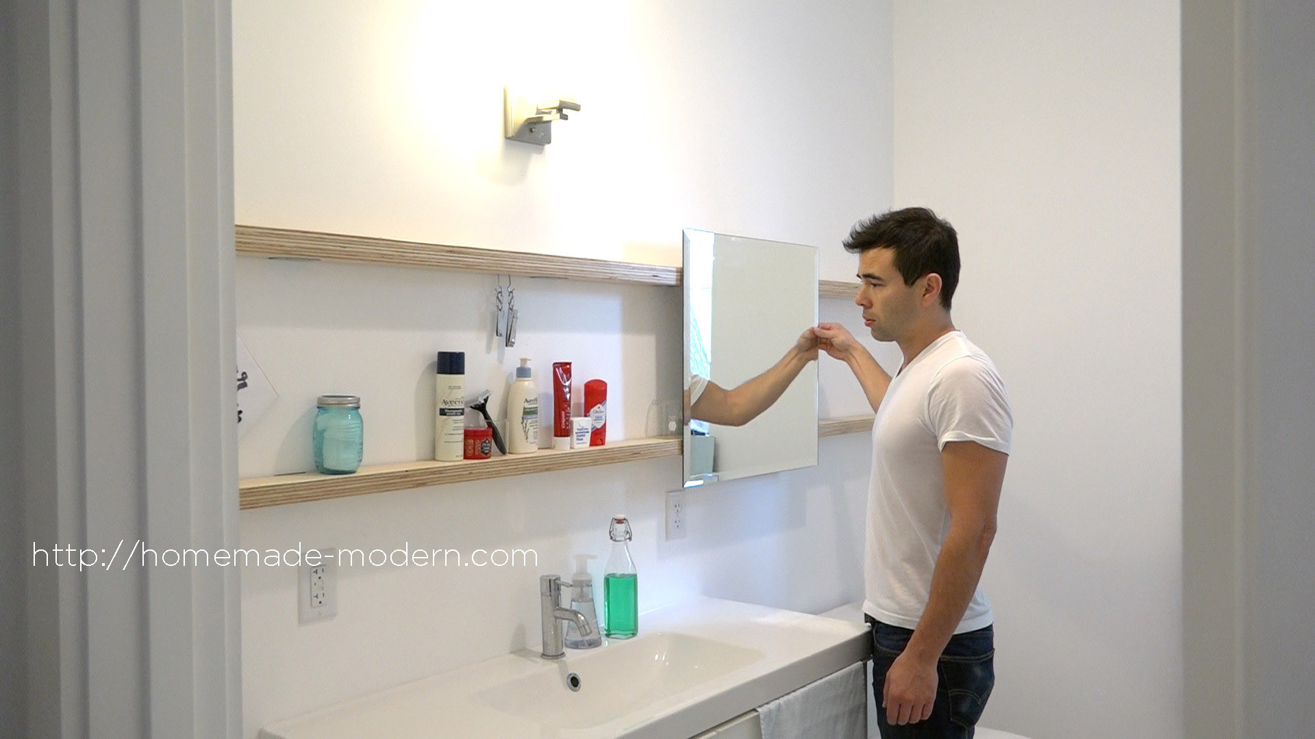 Sliding Bathroom Mirror
 HomeMade Modern EP94 DIY Sliding Bathroom Mirror