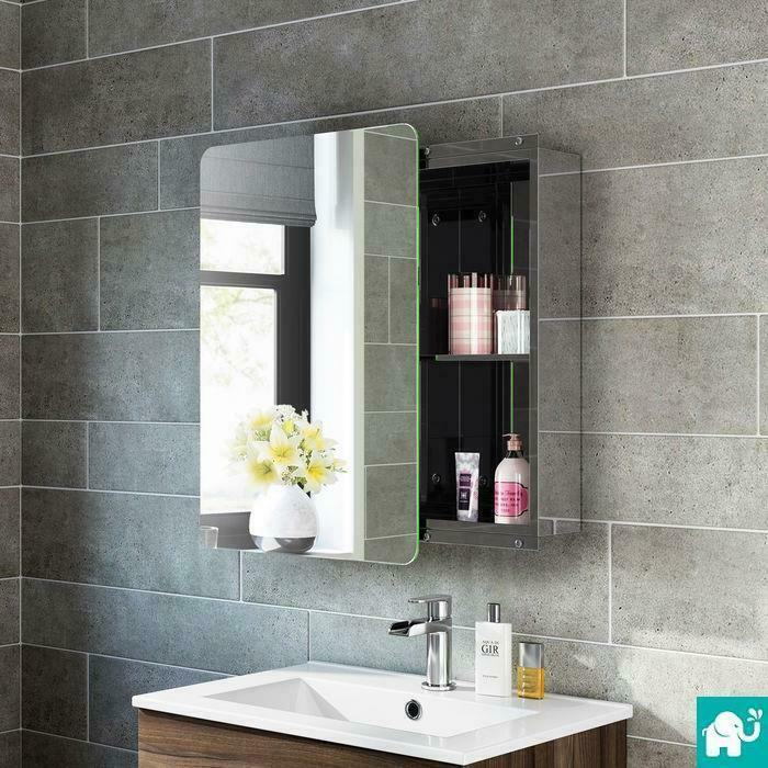 Sliding Bathroom Mirror
 600 x 460mm Stainless Steel Bathroom Cabinet