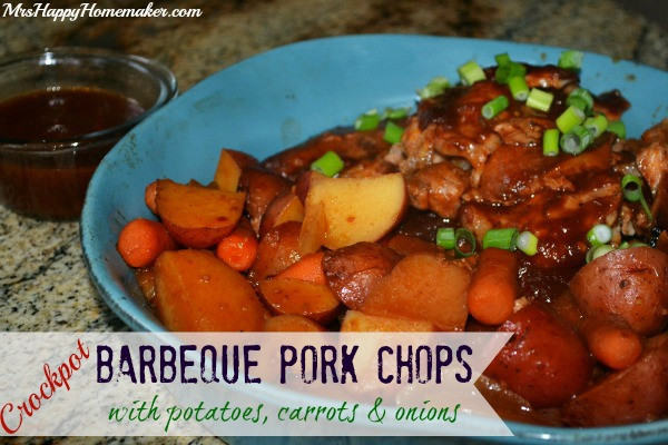 Slow Cooker Pork Chops Potatoes Carrots
 Crockpot Barbeque Pork Chops with Potatoes Carrots