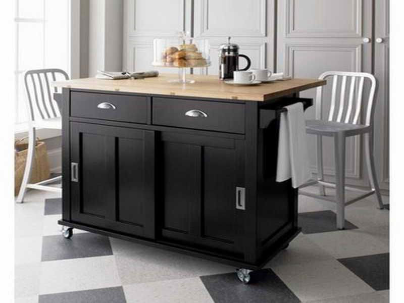 Small Black Kitchen Island
 Black Kitchen Islands With Wheels and Chair Decoration