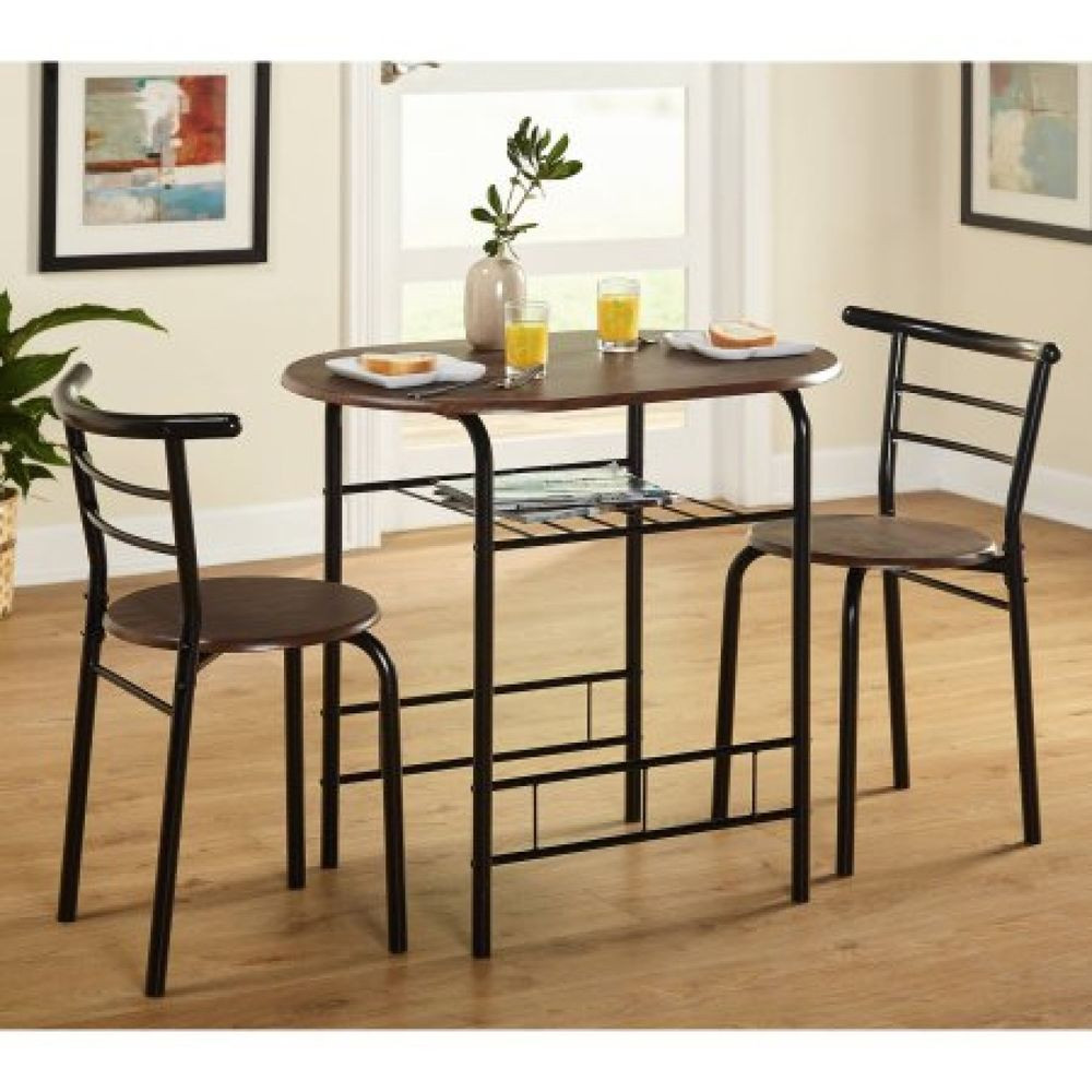 Small Black Kitchen Table
 Bistro Table Set Indoor Dining Small Kitchen 2 Chairs 3
