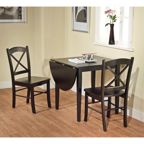 Small Black Kitchen Table
 Simple Living Black 3 piece Country Cottage Dining Set