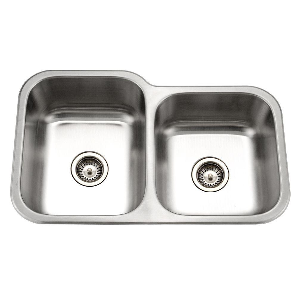 Small Double Kitchen Sink
 HOUZER Medallion Classic Series Undermount Stainless Steel