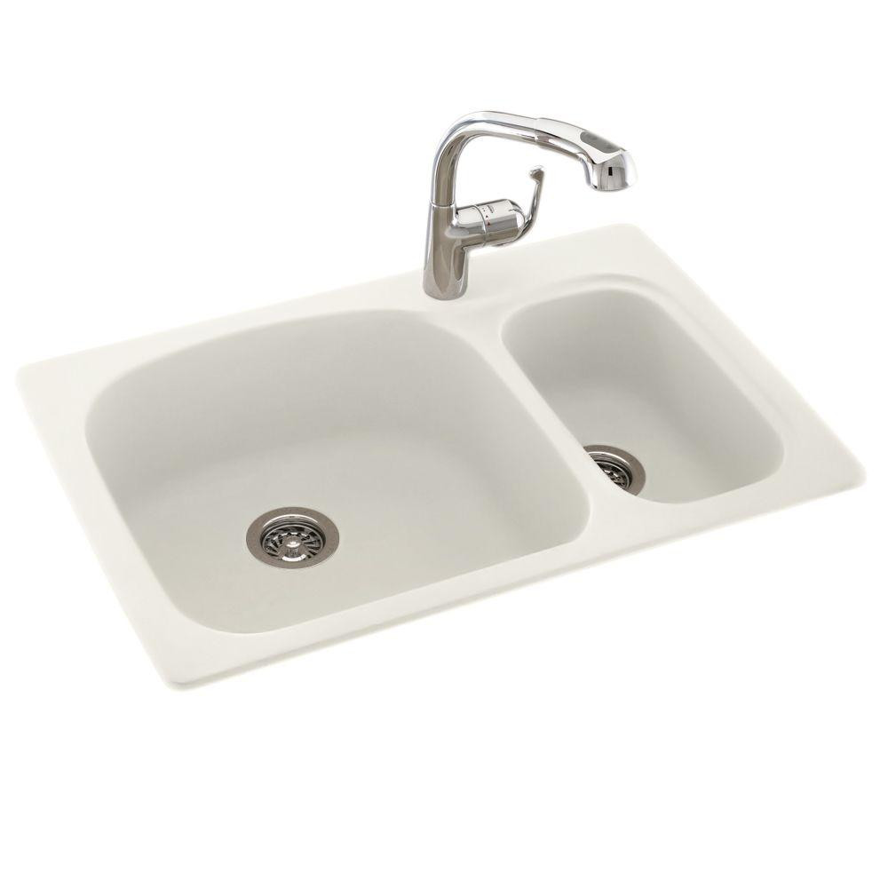 Small Double Kitchen Sink
 Swan Dual Mount posite 33 in 1 Hole Small Double