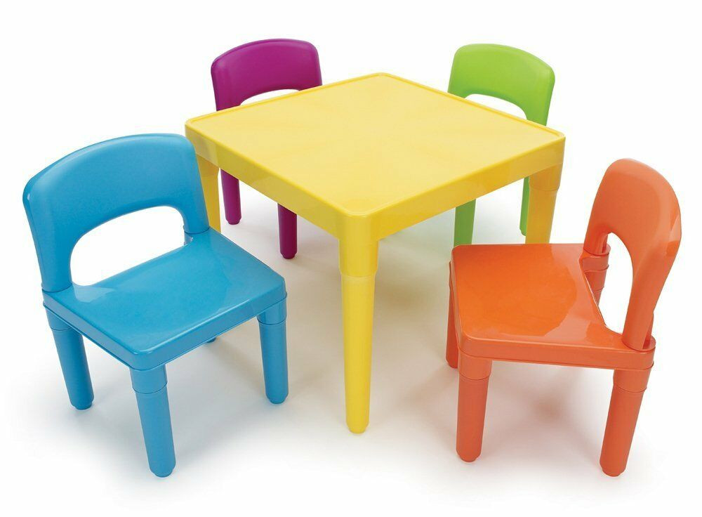 Small Kids Table And Chairs
 Table Set 4 Chair Kids Tot Tutors Plastic Play Furniture