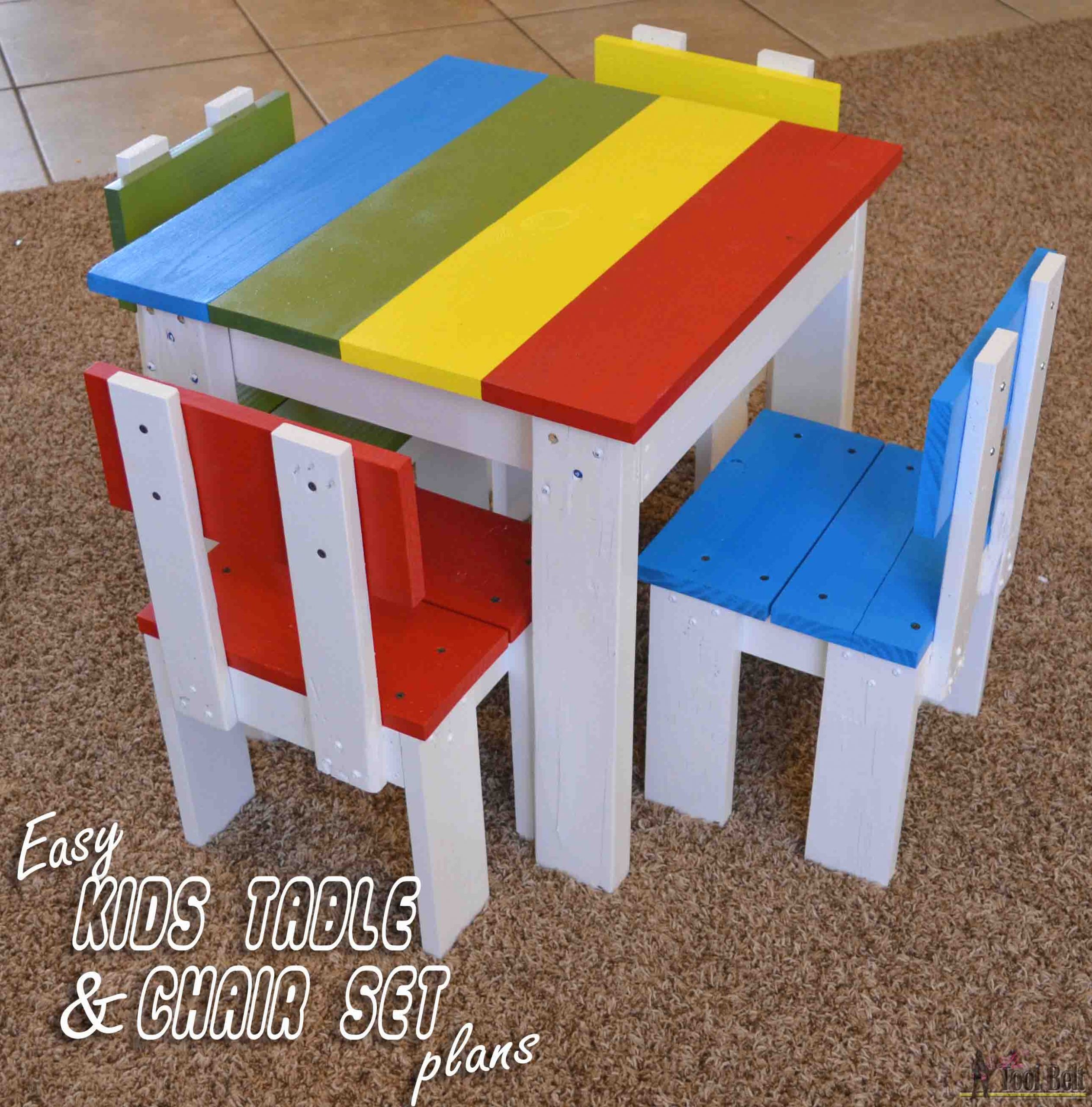 Small Kids Table And Chairs
 Simple Kid s Table and Chair Set Her Tool Belt