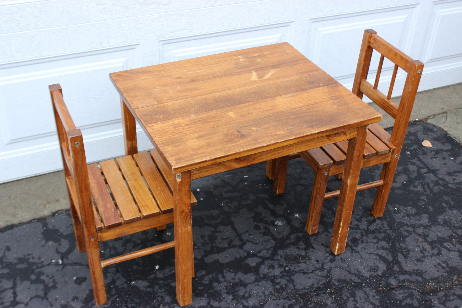 Small Kids Table And Chairs
 Vintage Wooden Small Childrens Table and Chairs