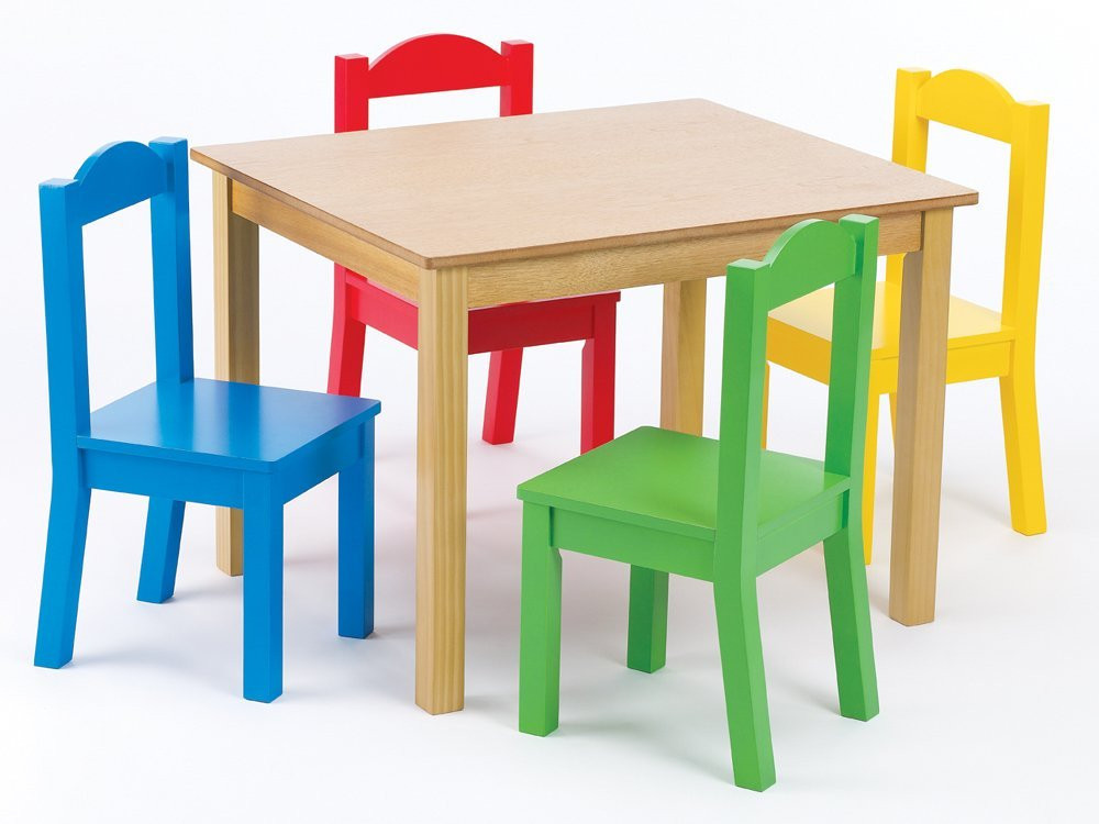 Small Kids Table And Chairs
 Tot Tutors Kids Table Chairs Set Pastel Wood Toddler