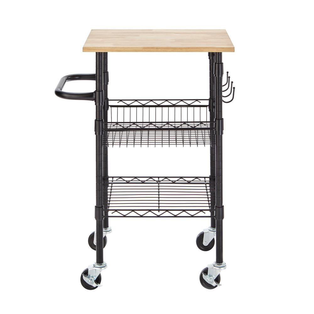 Small Kitchen Carts
 StyleWell Gatefield Black Small Kitchen Cart with Rubber