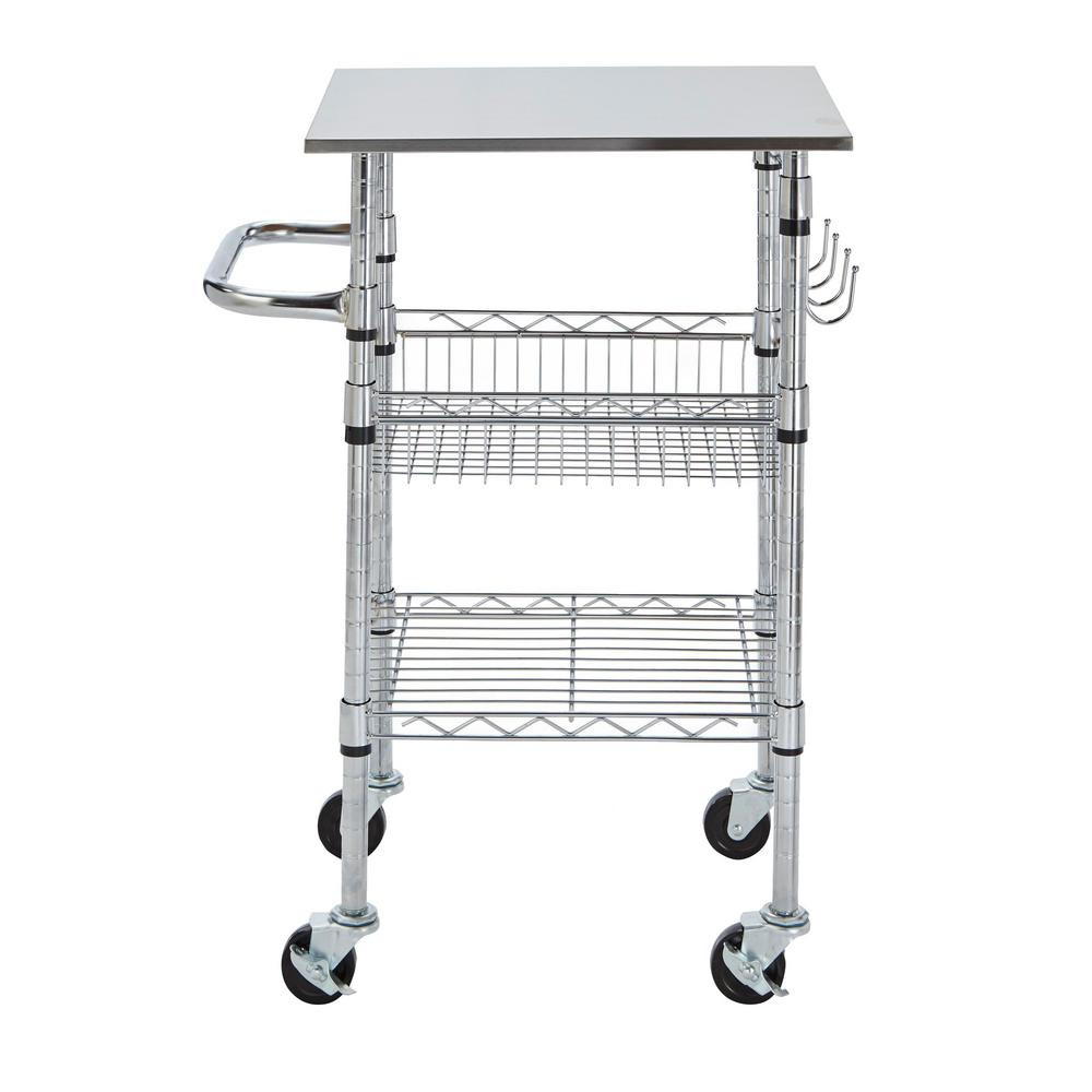 Small Kitchen Carts
 StyleWell Gatefield Chrome Small Kitchen Cart with