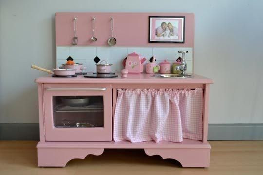 Small Play Kitchen
 Old Furniture Upcycled Into Dollhouses Play Kitchens