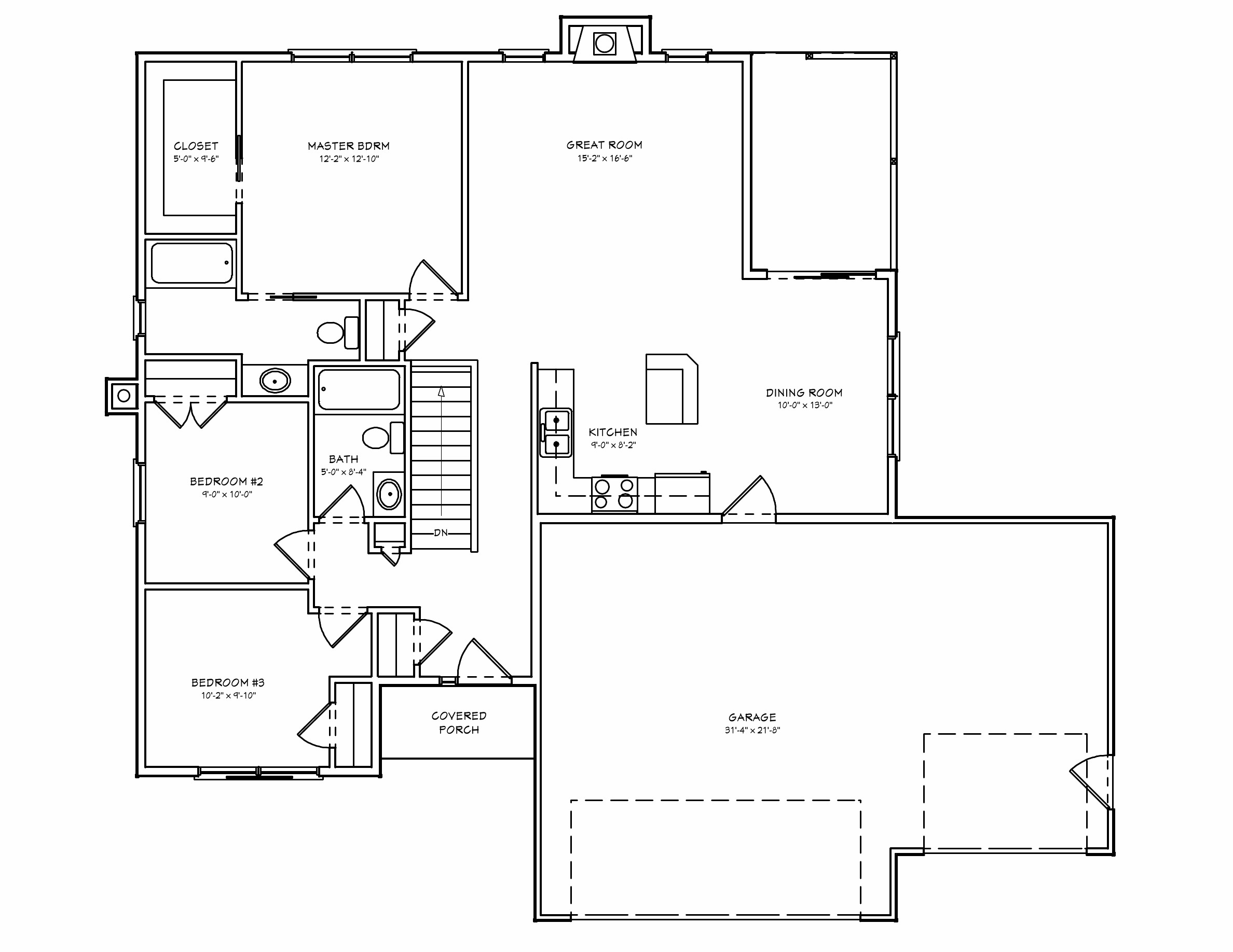 Small Three Bedroom House Plan
 Small House Plan D67 1264 The House Plan Site