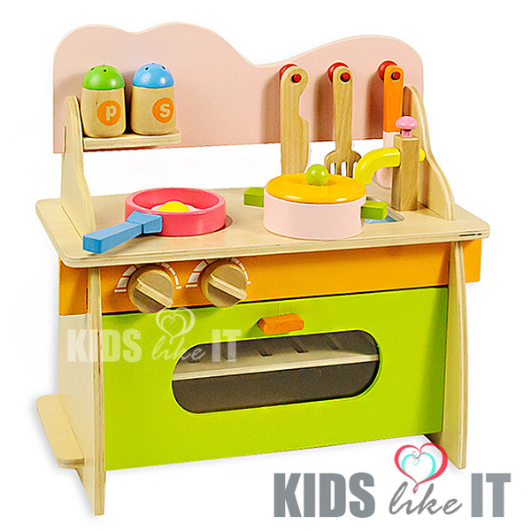 Small Toy Kitchen
 NEW KIDS Pink Green WOODEN Pretend Play Toy KITCHEN