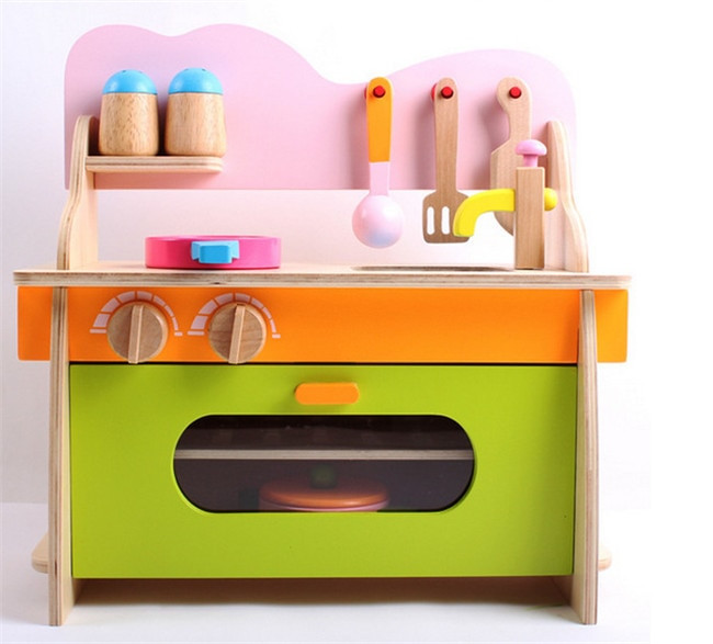 Small Toy Kitchen
 New Wooden Kitchen toy set Wooden disassembling gas burner