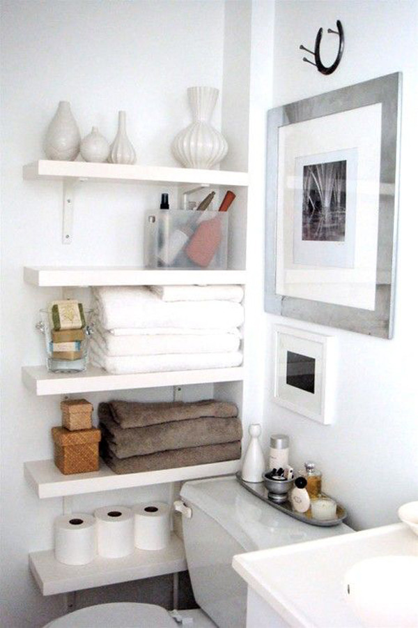 Small White Bathroom Shelf
 13 Clever Solutions For Small Bathrooms