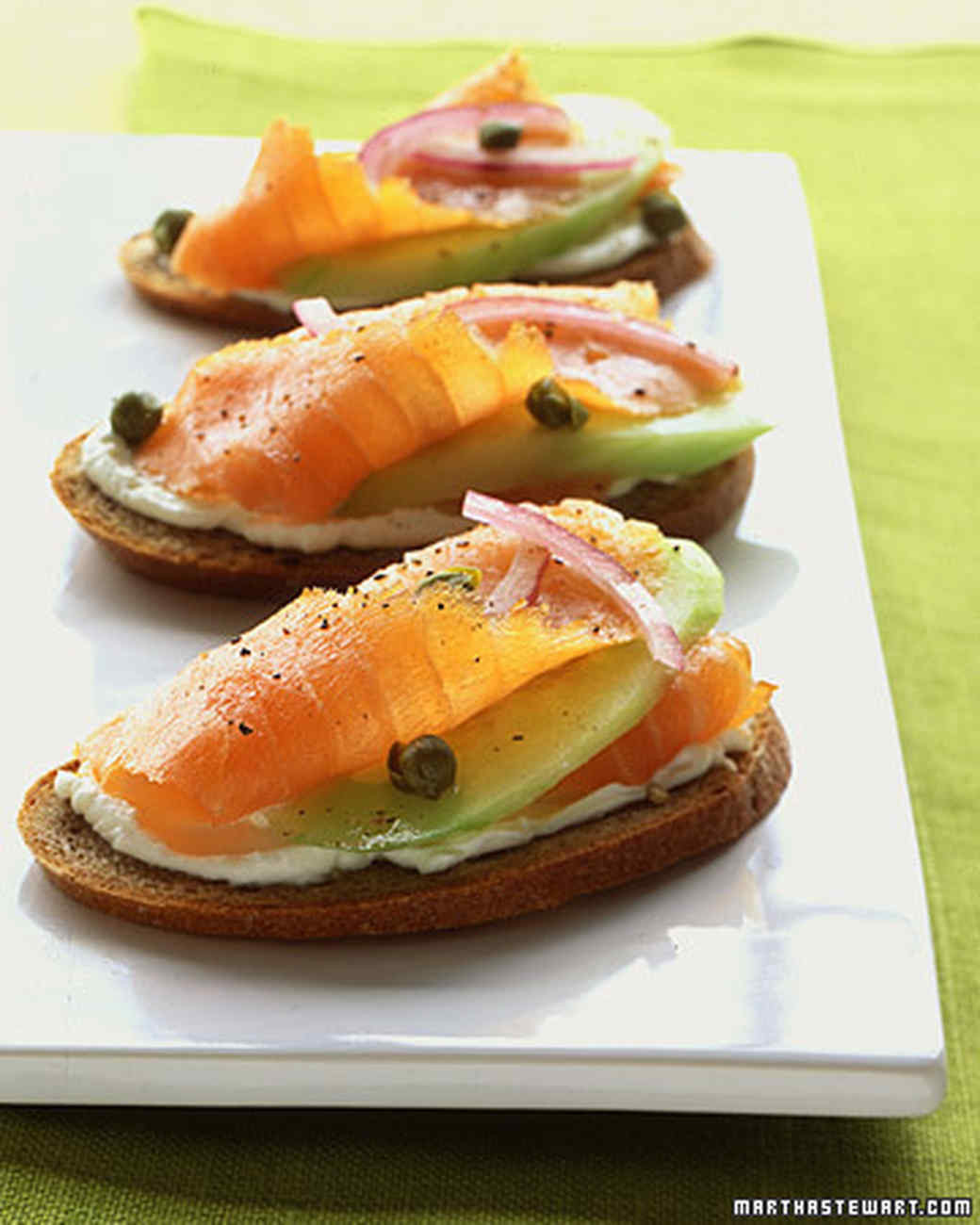 Smoked Salmon Brunch Recipes
 Rye Toasts with Smoked Salmon Cucumber and Red ion