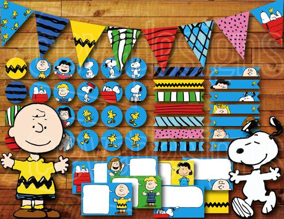 Snoopy Birthday Decorations
 Printable Snoopy Birthday Party Decoration Peanuts Charlie