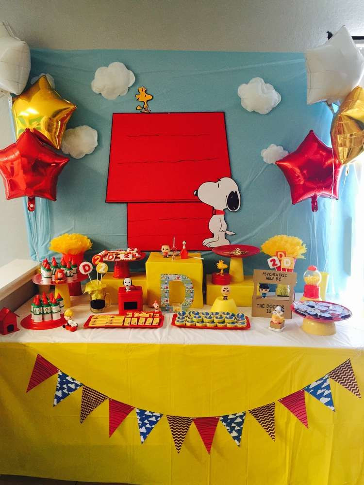 Snoopy Birthday Decorations
 How fun is this Snoopy birthday party See more party
