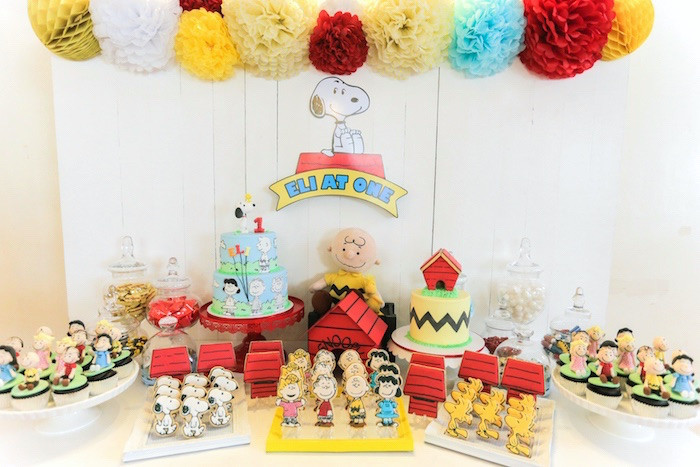 Snoopy Birthday Decorations
 Kara s Party Ideas Peanuts Snoopy Birthday Party