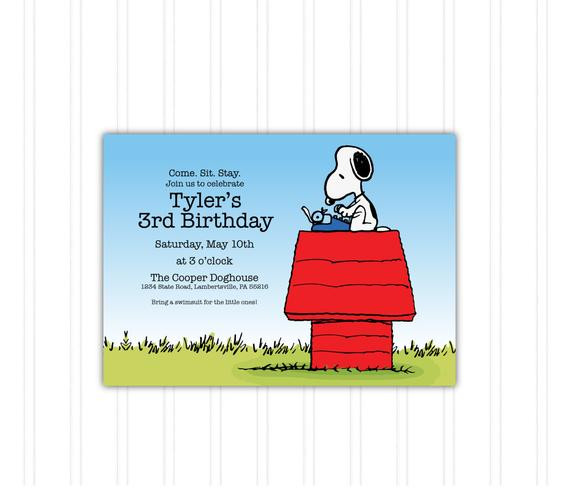 Snoopy Birthday Invitations
 Snoopy Doghouse Peanuts Birthday Invitation Printable Download