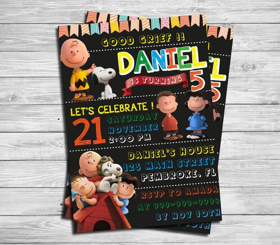 Snoopy Birthday Invitations
 Peanuts Snoopy Birthday Party Invitation by Design Art