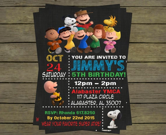 Snoopy Birthday Invitations
 Peanuts Snoopy Gang Birthday Party Invitation by