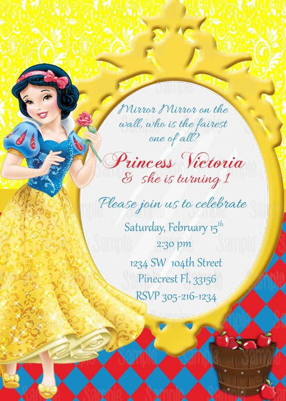 Snow White Birthday Invitations
 Snow White Printable Birthday Party by PartyInnovations09