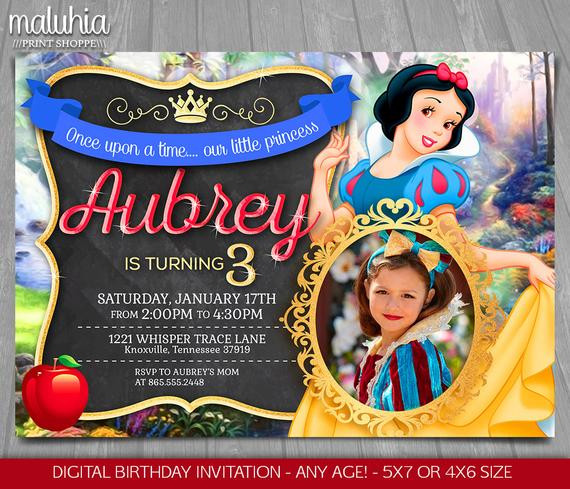 Snow White Birthday Invitations
 Snow White Invitation Disney Snow White Invite Snow White