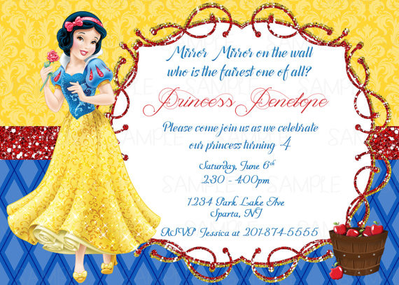 Snow White Birthday Invitations
 Snow White Printable Birthday Party Invitation plus FREE blank