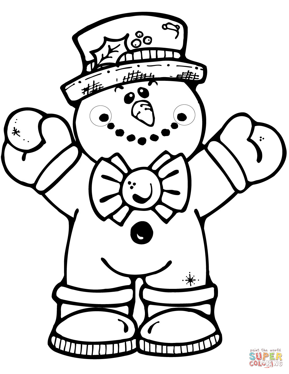 Snowman Printable Coloring Pages
 Hugging Snowman coloring page