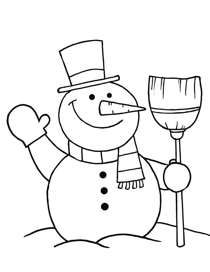 Snowman Printable Coloring Pages
 Free Printable Snowman Coloring Pages For Kids