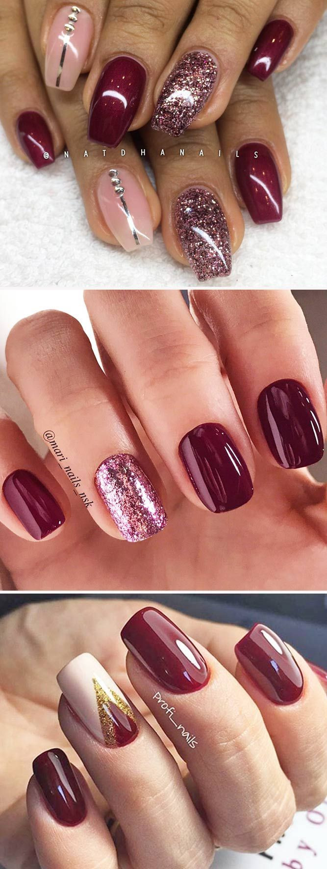 Sns Nail Designs 2020
 45 Newest Burgundy Nails Designs You Should Definitely Try
